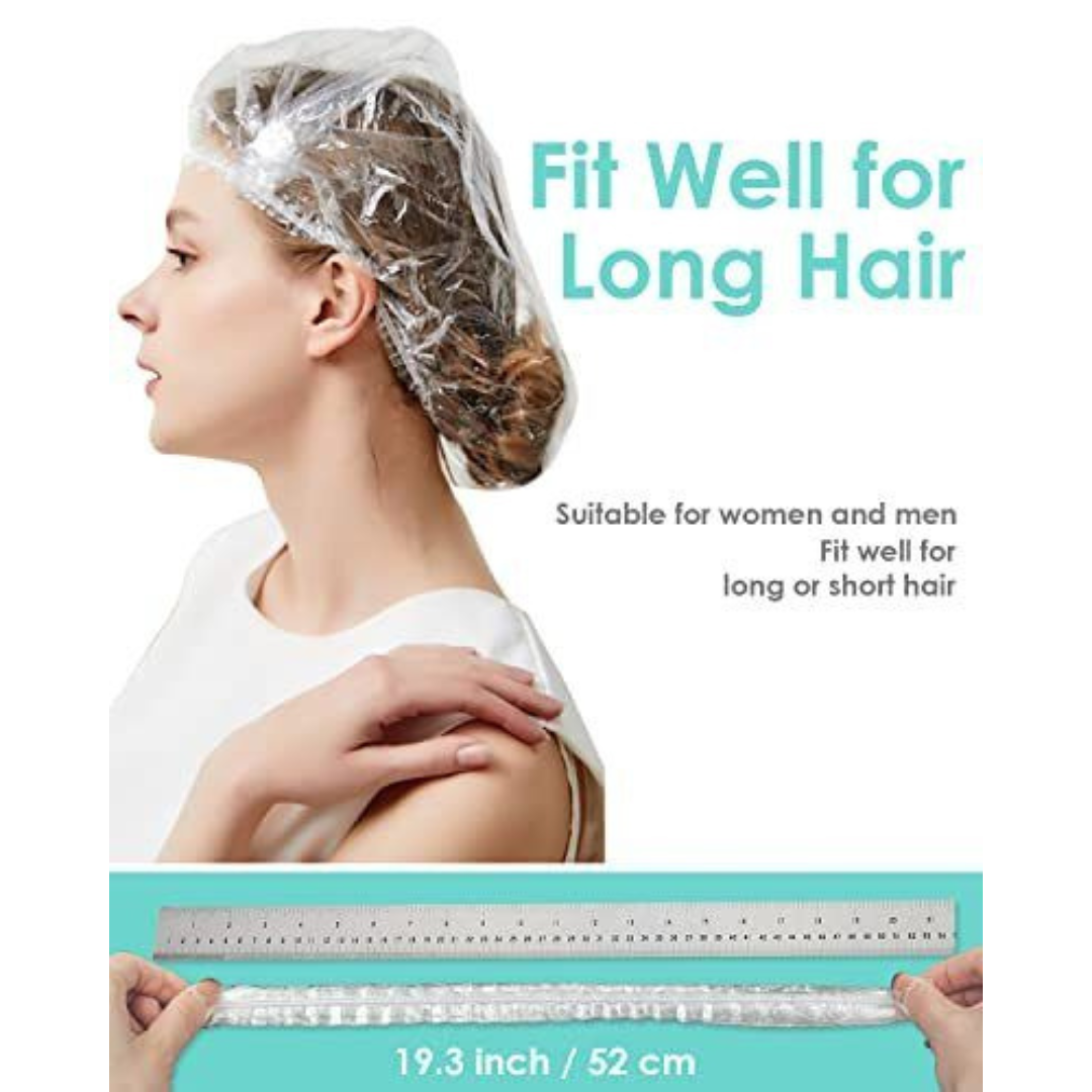 Disposable Plastic Head Hair Cover Shower Cap for Men and Women