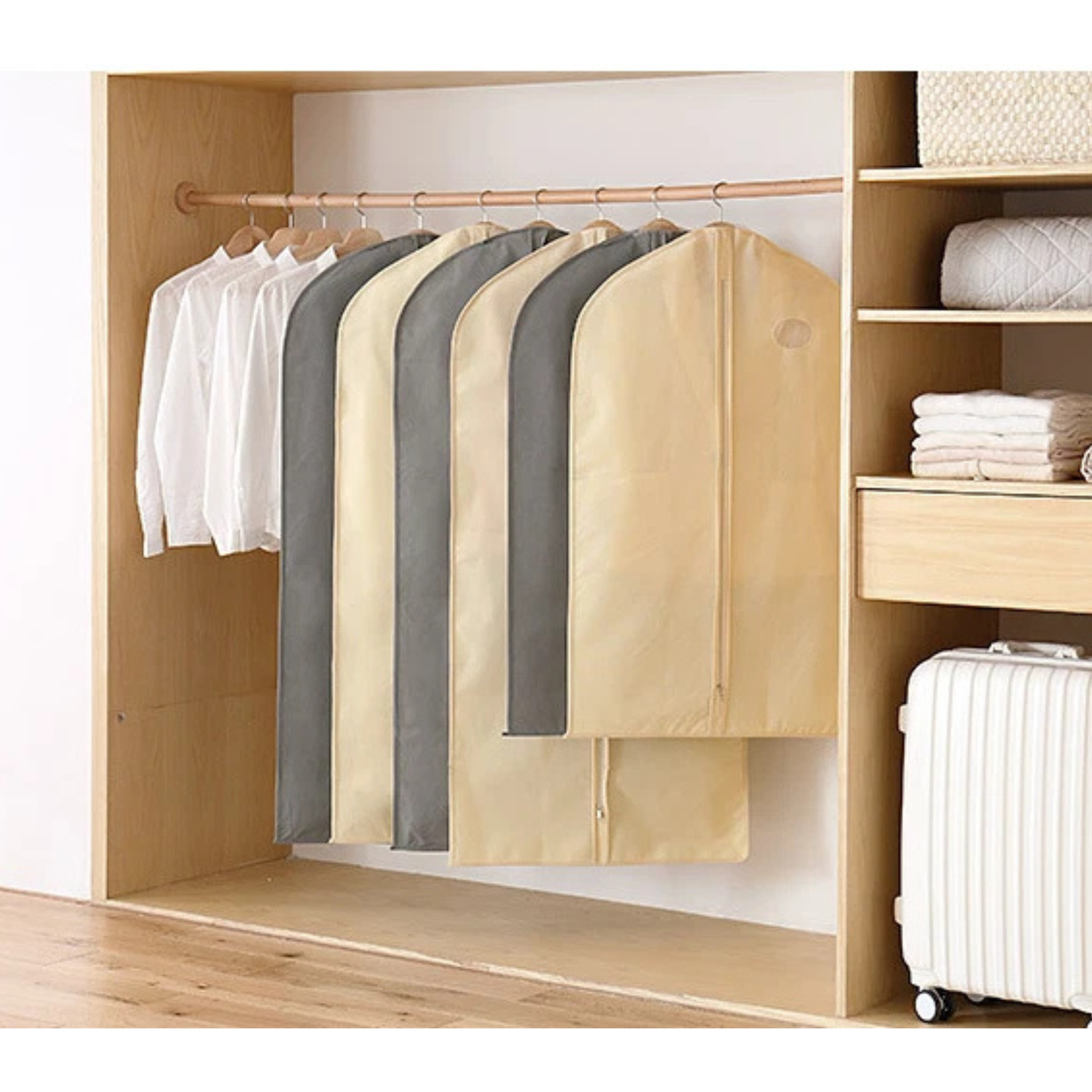 Hanging Garment Bags, Dustproof Clothes Cover with Zipper