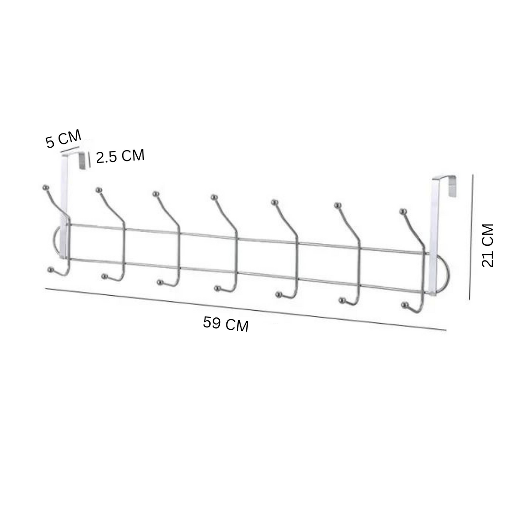 Multi Hooks Useful Stainless Steel Door Back Hanger