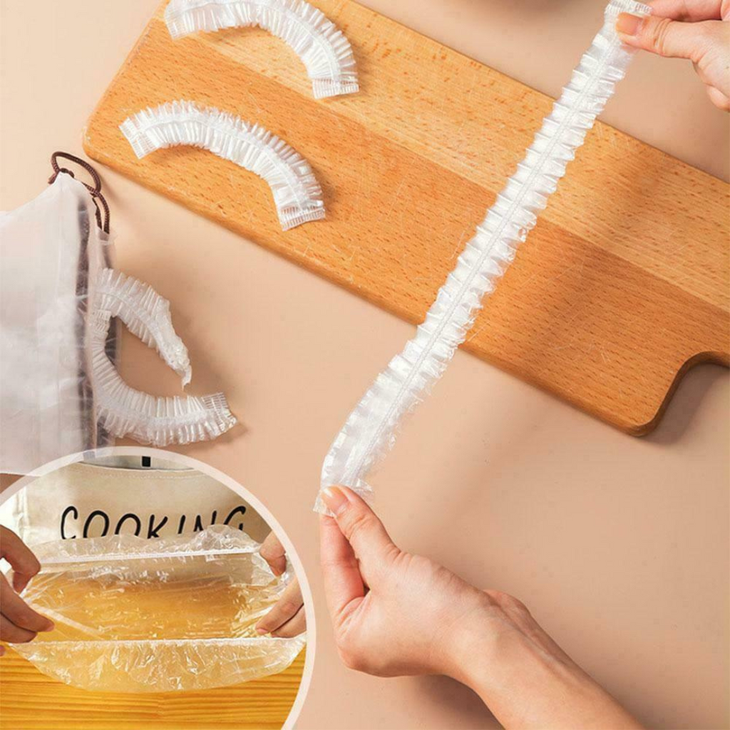 100 Pcs Packet Disposable Plastic Food Wrap Covers