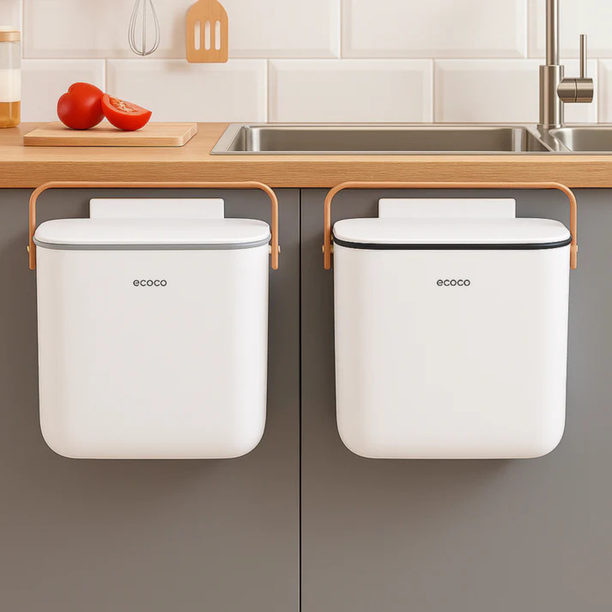 Ecoco 7 Liter Compact Trash Bin for Kitchen