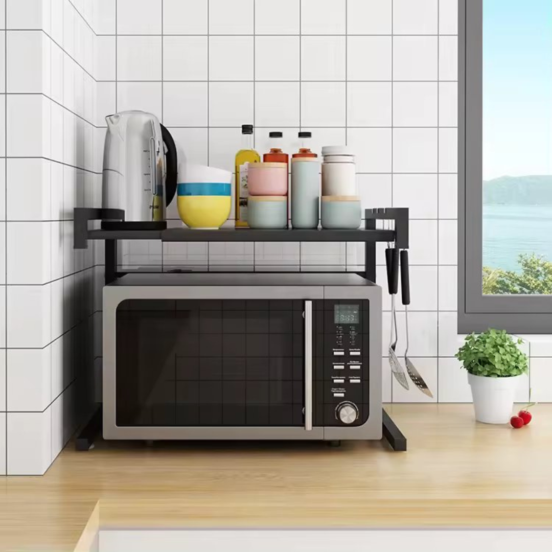 Microwave Oven Rack for Kitchen - Adjustable Microwave Oven Stand