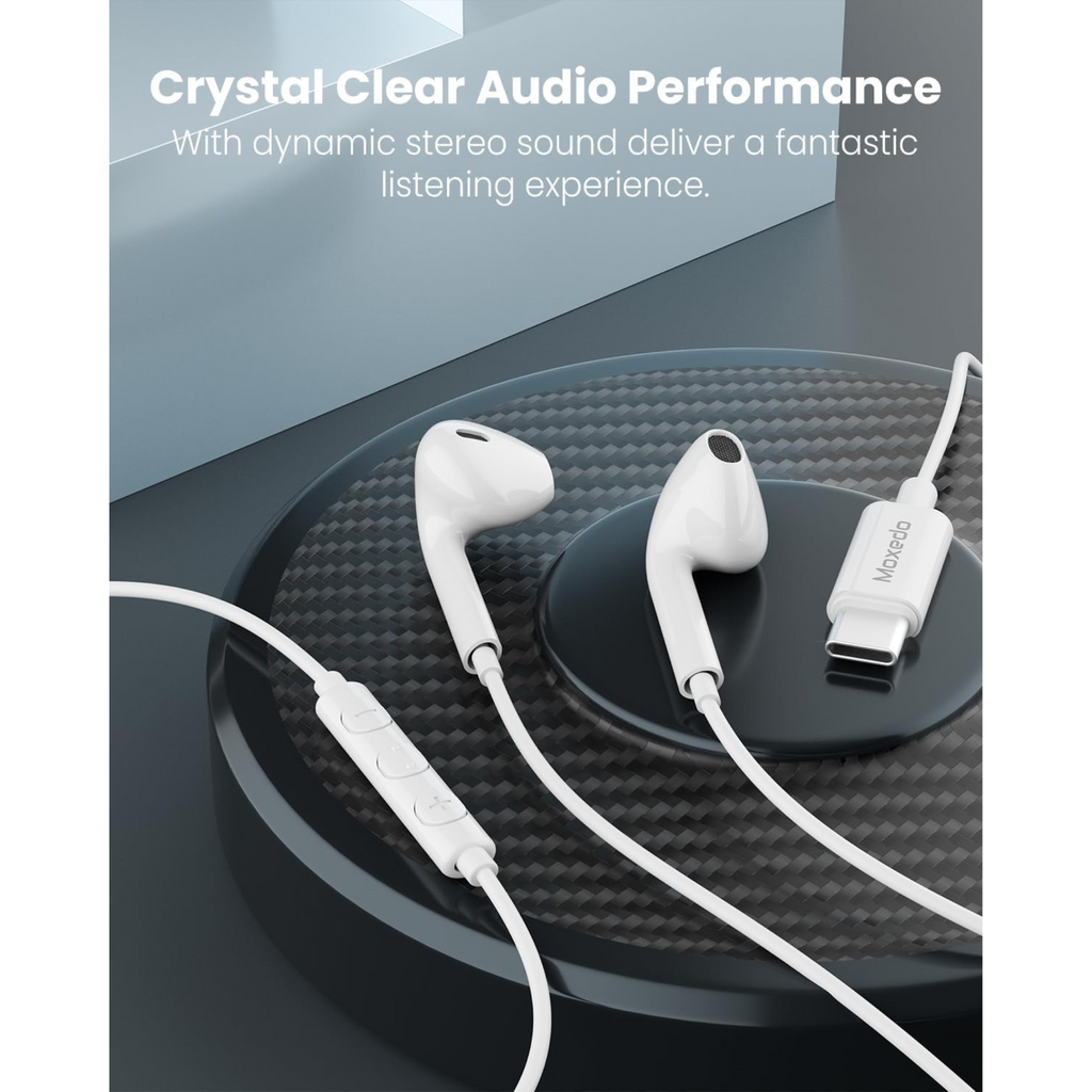 Moxedo Wired Stereo USB Type C Earphone with In-line Mic & Remote