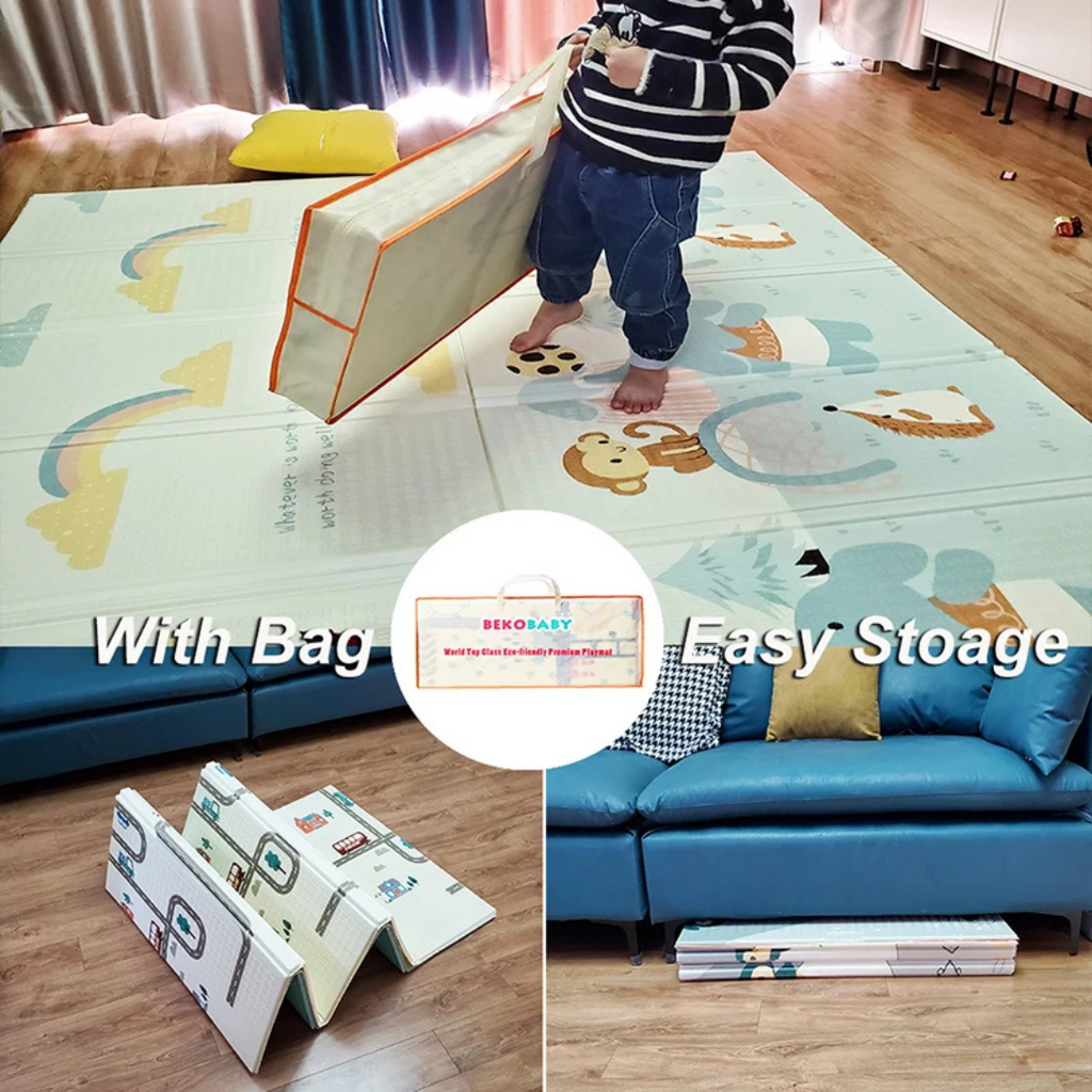 Baby Play Mat, Folding Baby Crawling Two Sided Play Mat