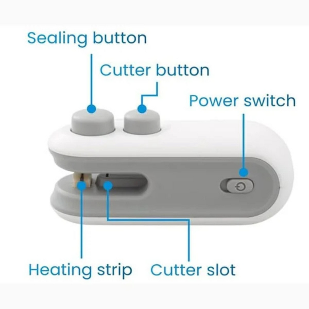 Mini Heat Sealer with Cutter - USB Charging Plastic Bags Sealer and Opener