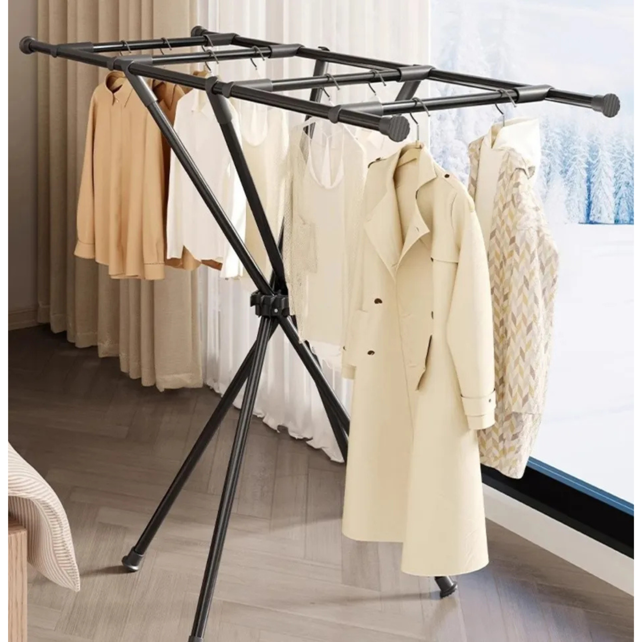 Collapsible Clothes Airer, Folding Clothes Drying Rack