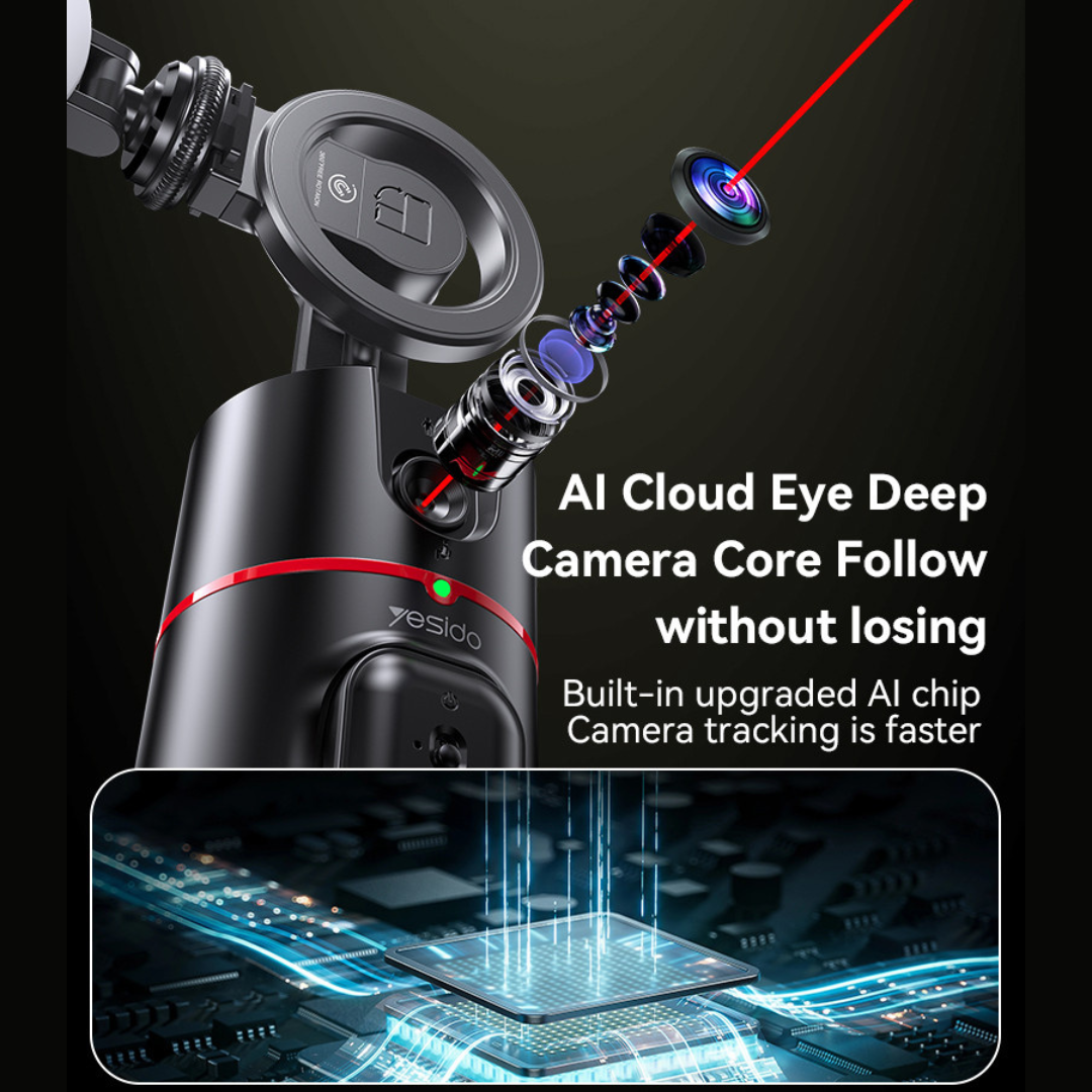 Yesido Mobile Phone Stabilizer Tripod - 360° Wireless Auto Face Tracking Al Cloud Eye Stabilizer