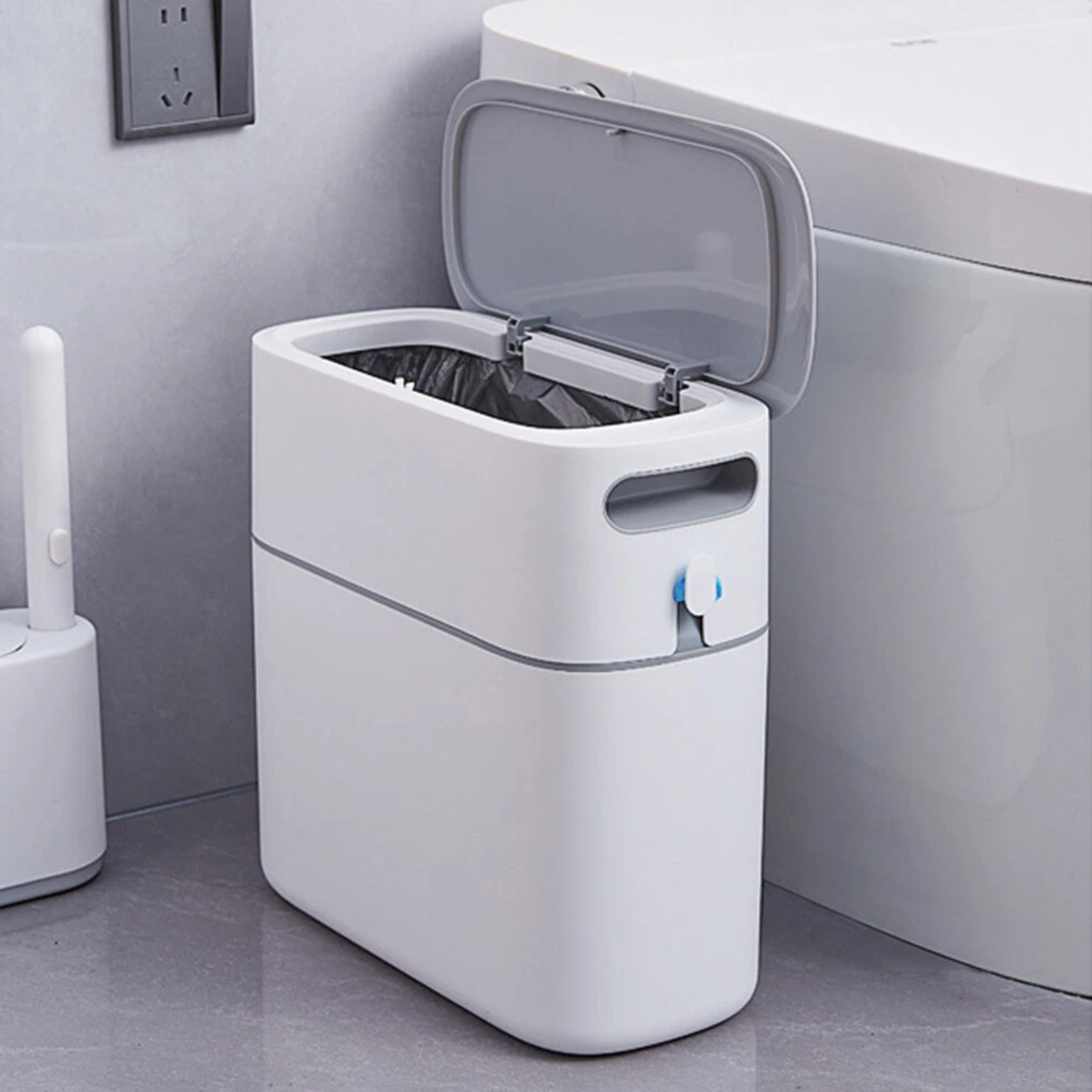 Ecoco Narrow Space Press-type Trash Can, Household Garbage Waste Bin