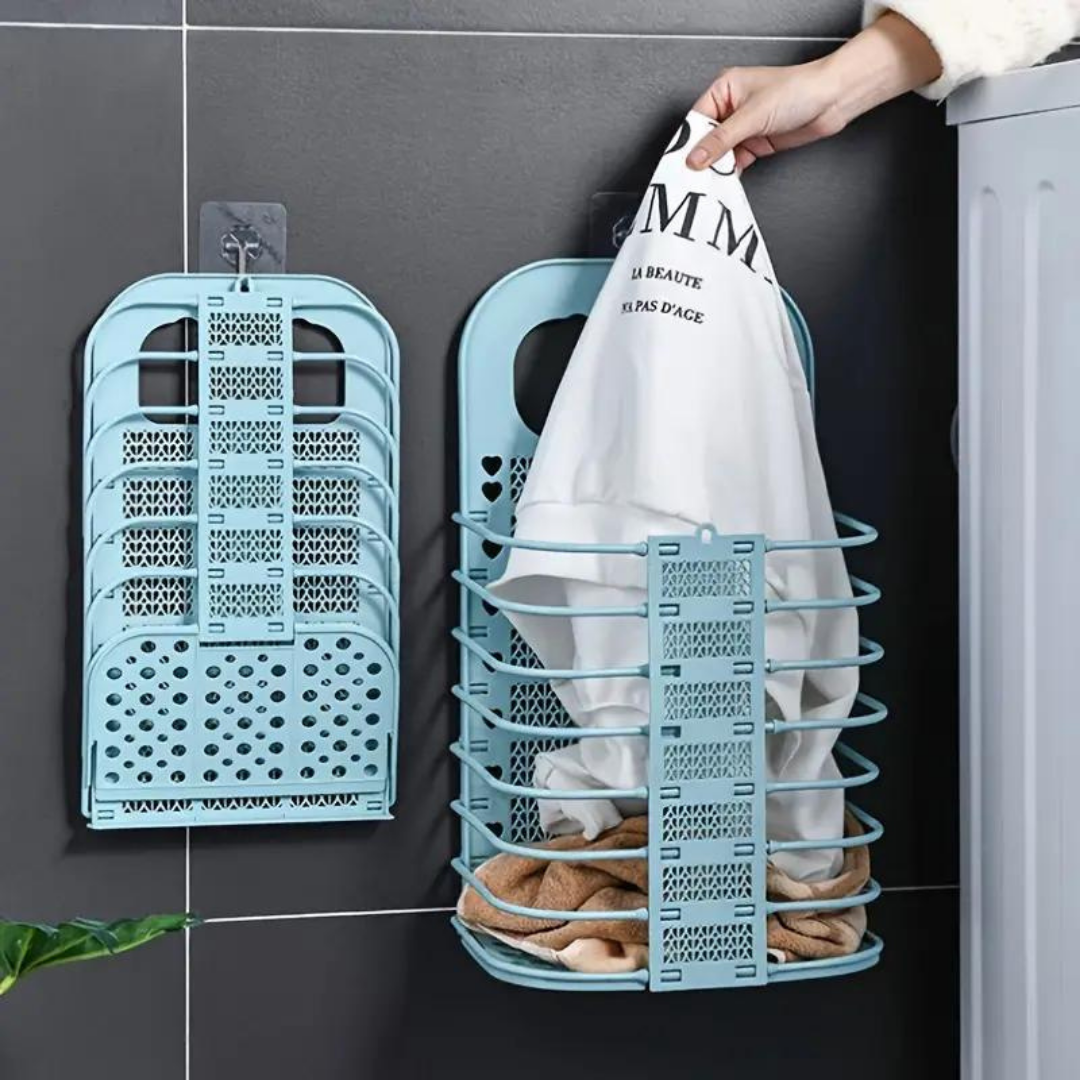 Wall Hanging Foldable Laundry Clothes Storage Basket Organizer Bin