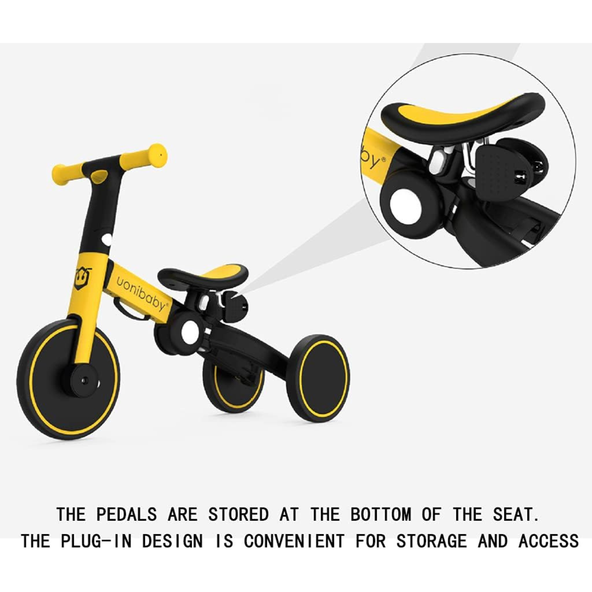 5 IN 1 Folding Tricycle, Balance Bicycle for Kids, Removable Pedal Scooter for Toddlers
