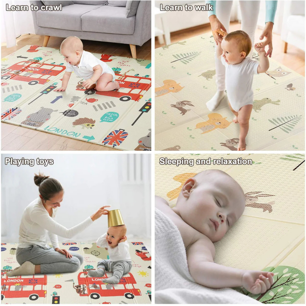 Baby Play Mat, Folding Baby Crawling Two Sided Play Mat