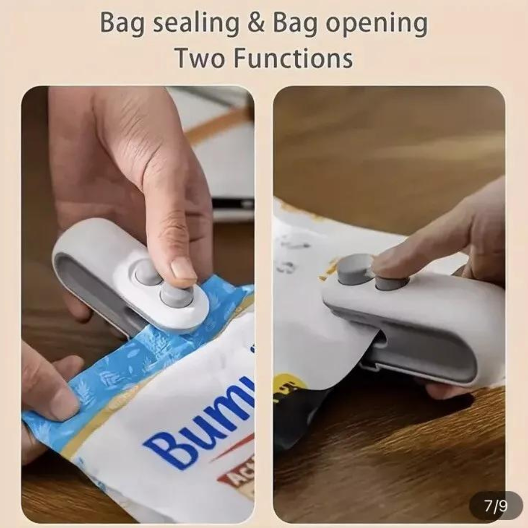 Mini Heat Sealer with Cutter - USB Charging Plastic Bags Sealer and Opener