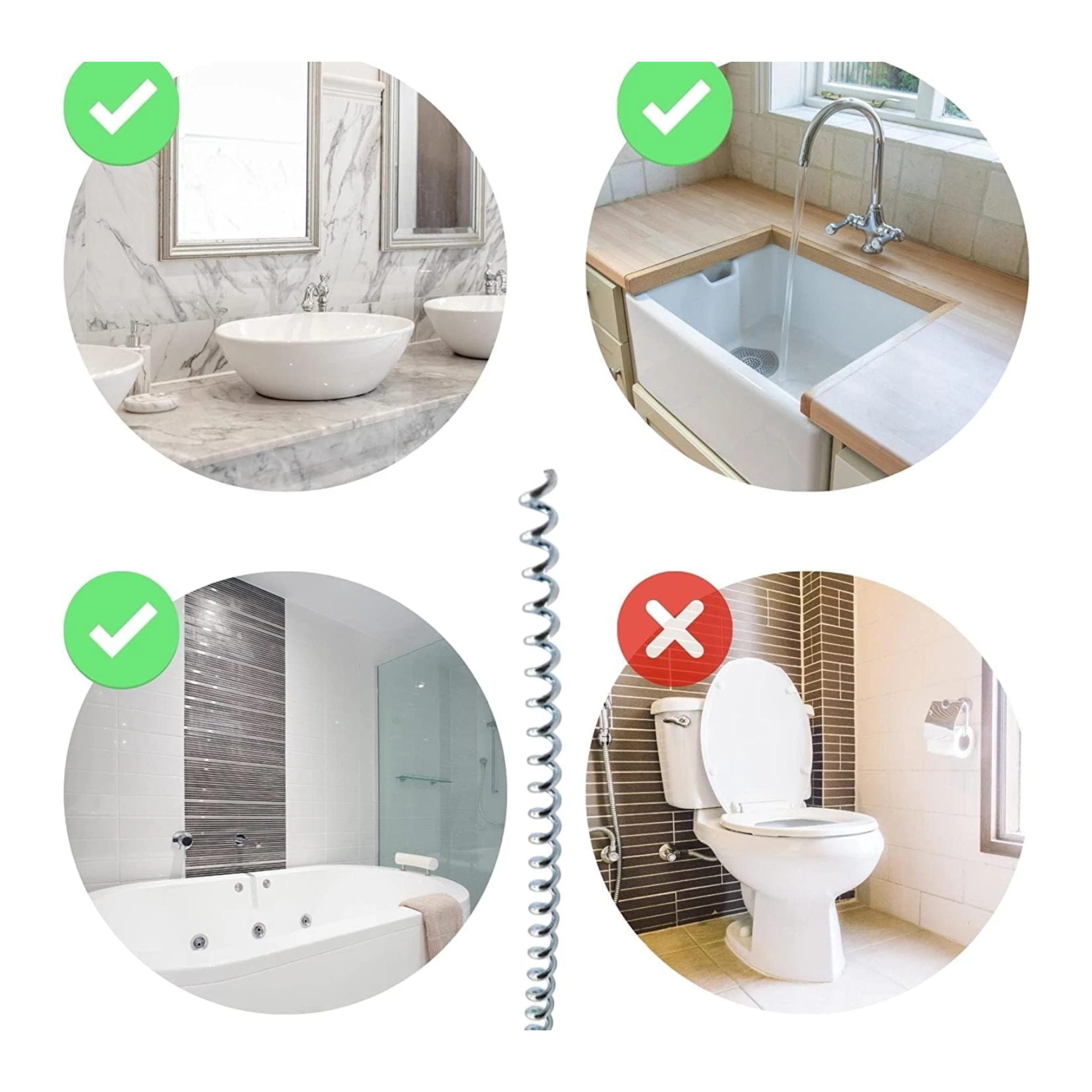 5 Meter Drain Cleaner Block Remover Spring Wire with Handle