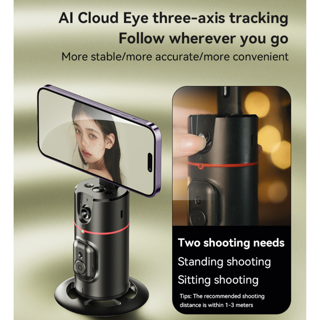 Yesido Mobile Phone Stabilizer Tripod - 360° Wireless Auto Face Tracking Al Cloud Eye Stabilizer