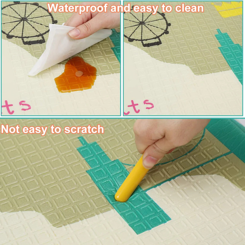 Baby Play Mat, Folding Baby Crawling Two Sided Play Mat