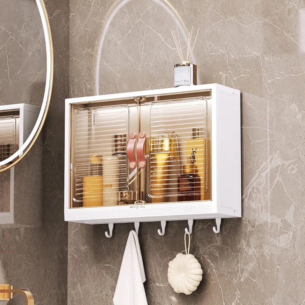 Wall Mounted Organizer Cabinet - Multi-functional Punch Free Storage Rack