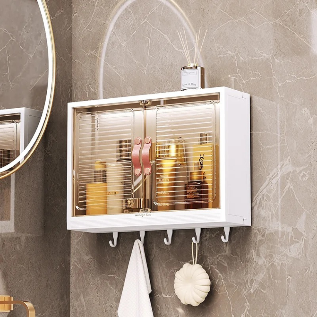 Wall Mounted Organizer Cabinet - Multi-functional Punch Free Storage Rack