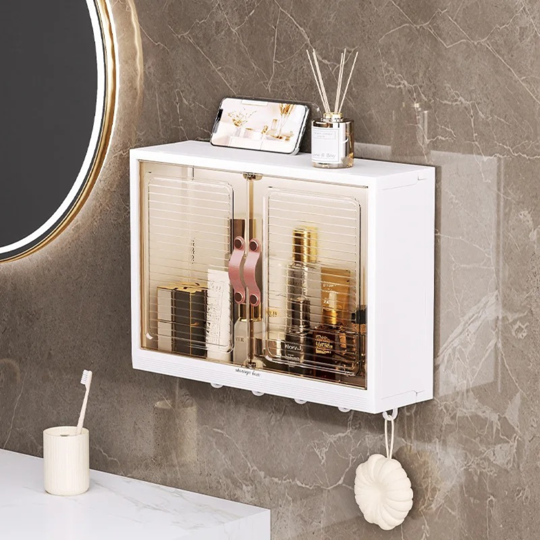 Wall Mounted Organizer Cabinet - Multi-functional Punch Free Storage Rack