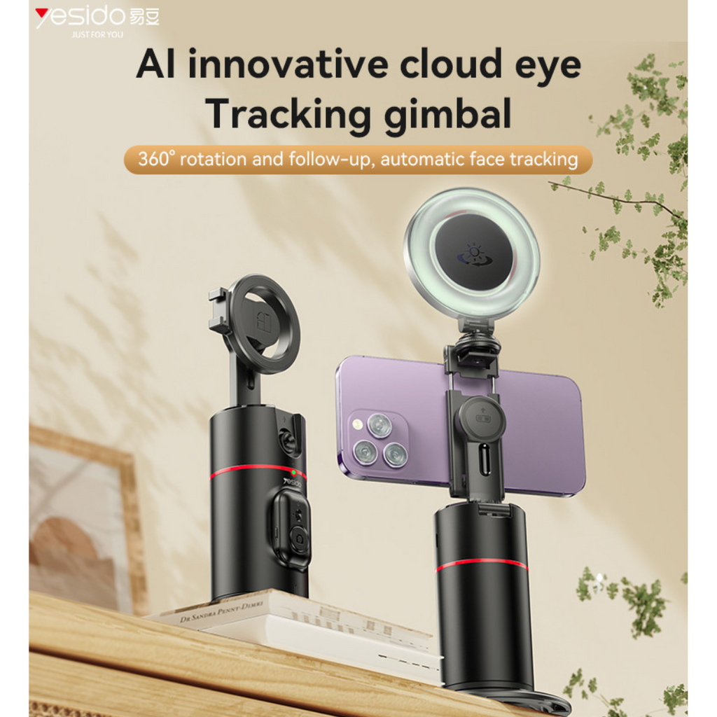 Yesido Mobile Phone Stabilizer Tripod - 360° Wireless Auto Face Tracking Al Cloud Eye Stabilizer