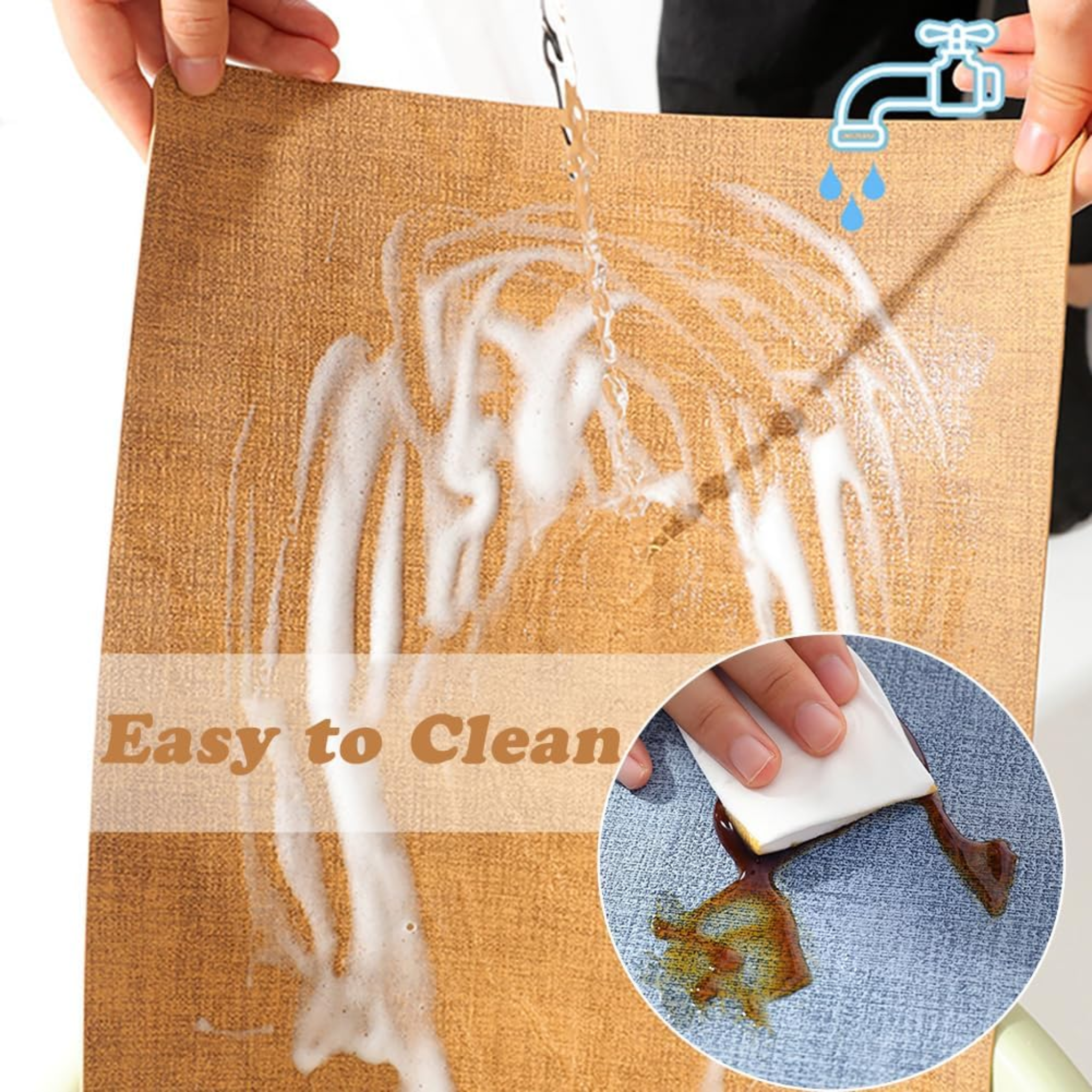Waterproof Non-Slip Double-Sided Western Style Leather Placemats for Dining Table