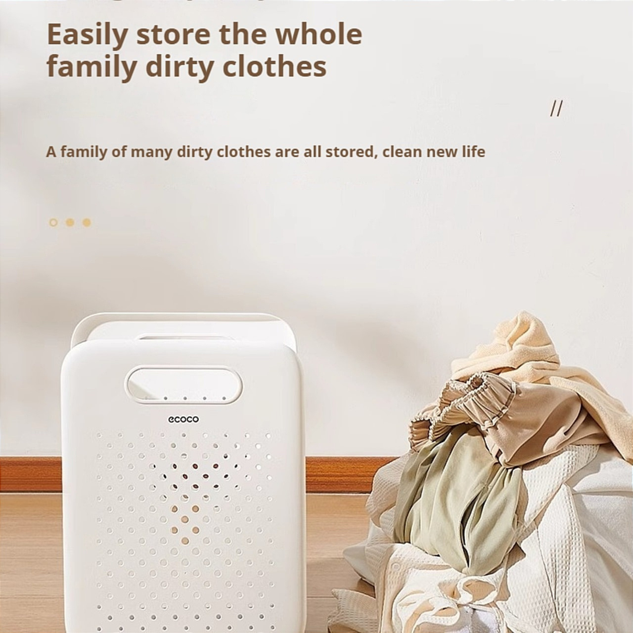 Ecoco Wall Mounted Laundry Basket with Undergarments Compartment