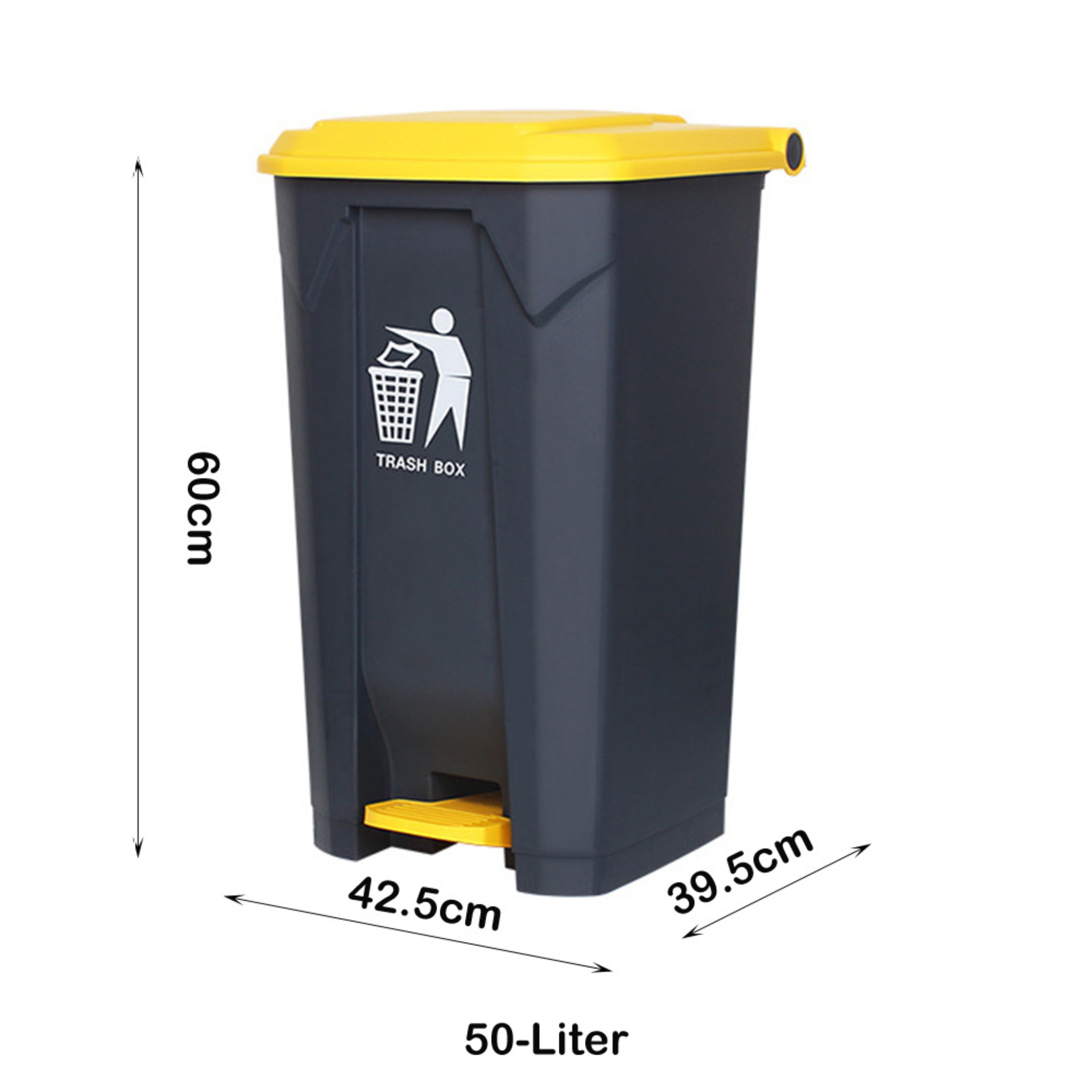 Large Capacity Garbage Bin Trash Can with Lid & Foot Pedal
