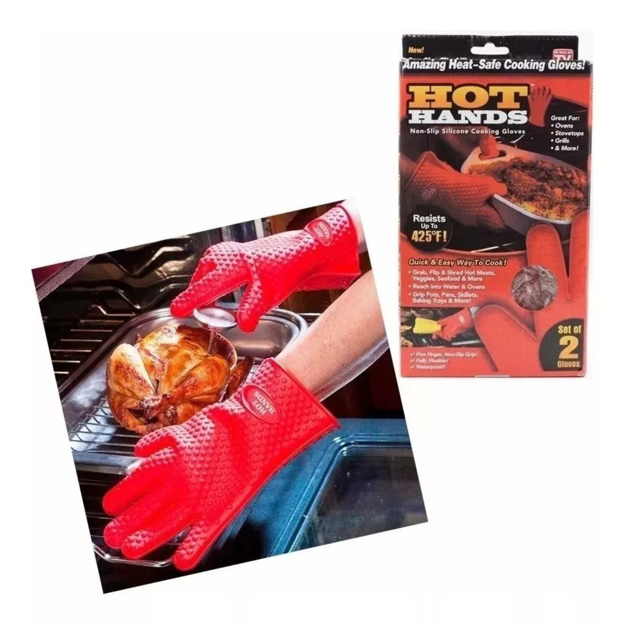 Heat Resistant Non-stick Silicone Gloves for Kitchen