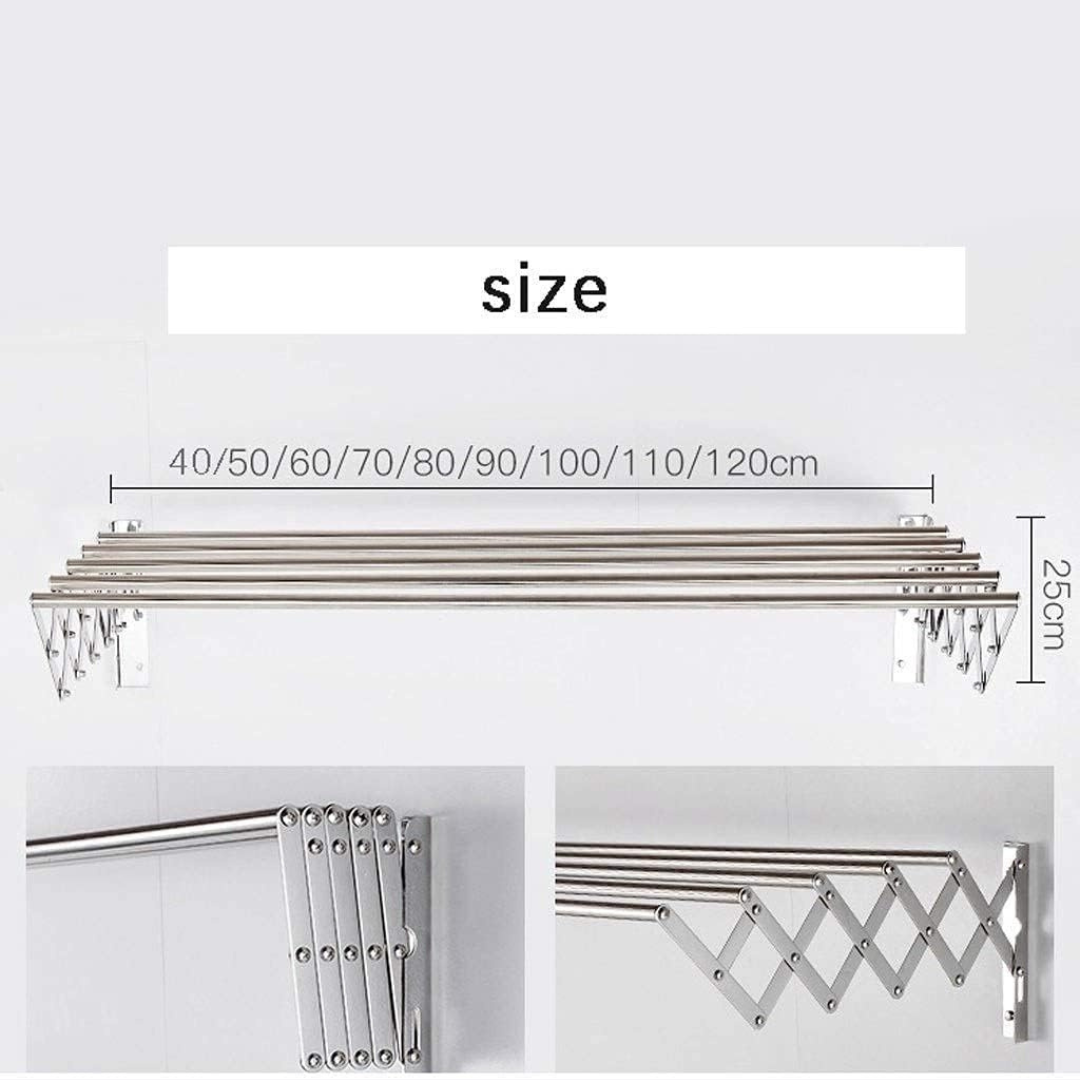 Wall Mounted Foldable Clothes Drying Rack - Extendable Laundry Hanger
