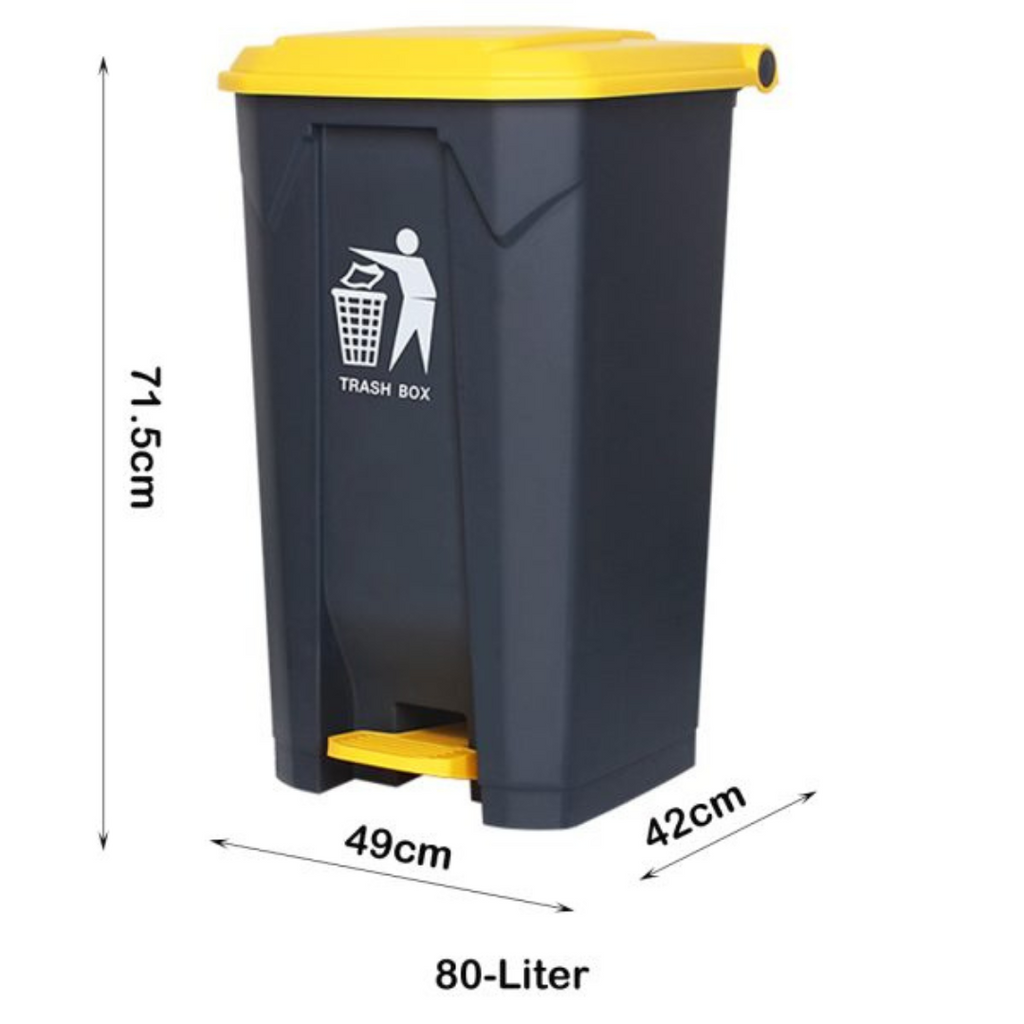 Large Capacity Garbage Bin Trash Can with Lid & Foot Pedal