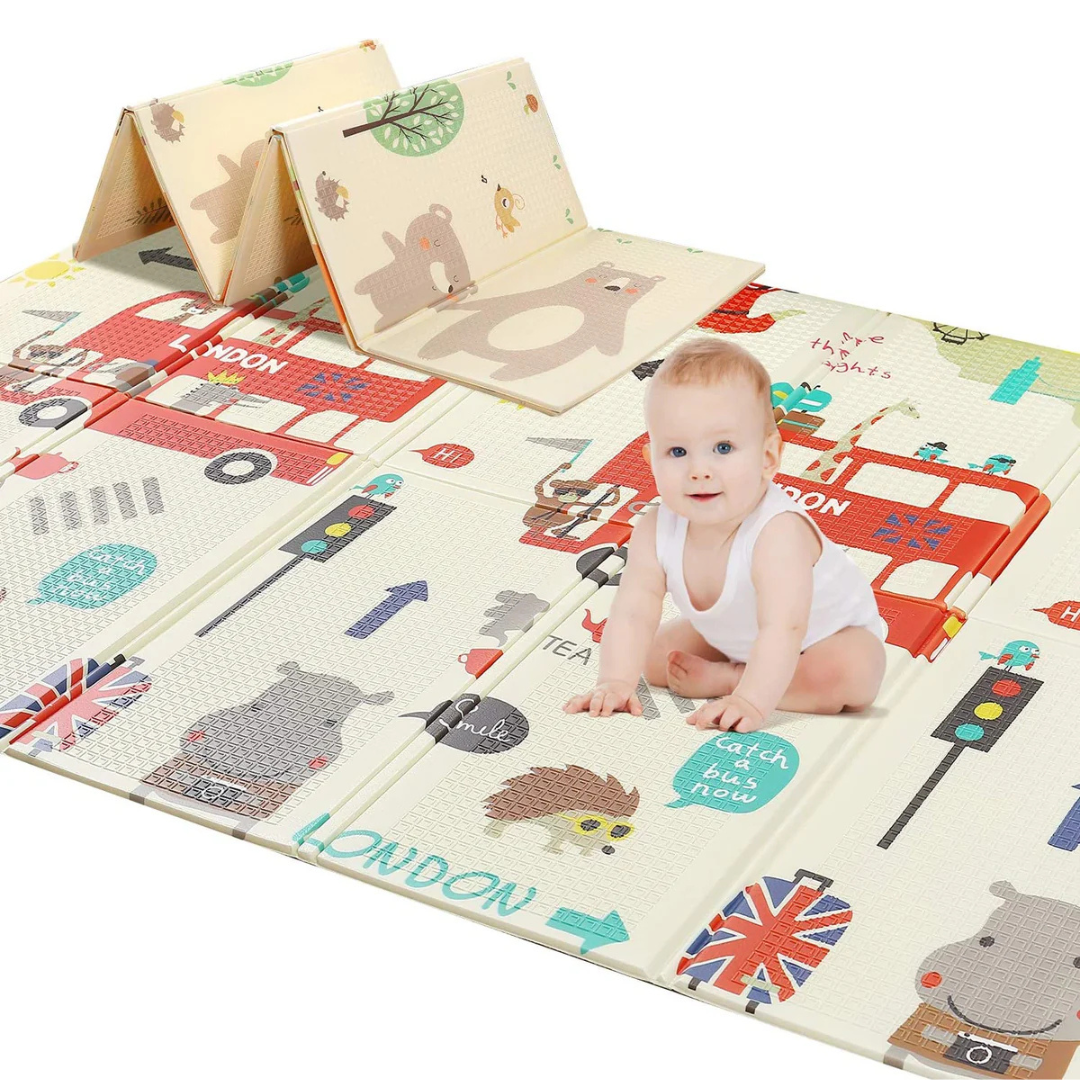 Baby Play Mat, Folding Baby Crawling Two Sided Play Mat