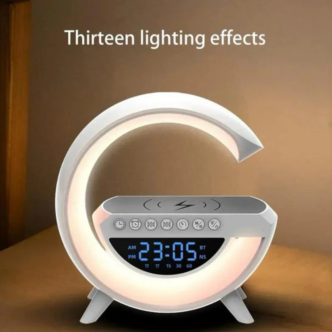 Wireless Charger Speaker with Ambient Light LED Display Clock