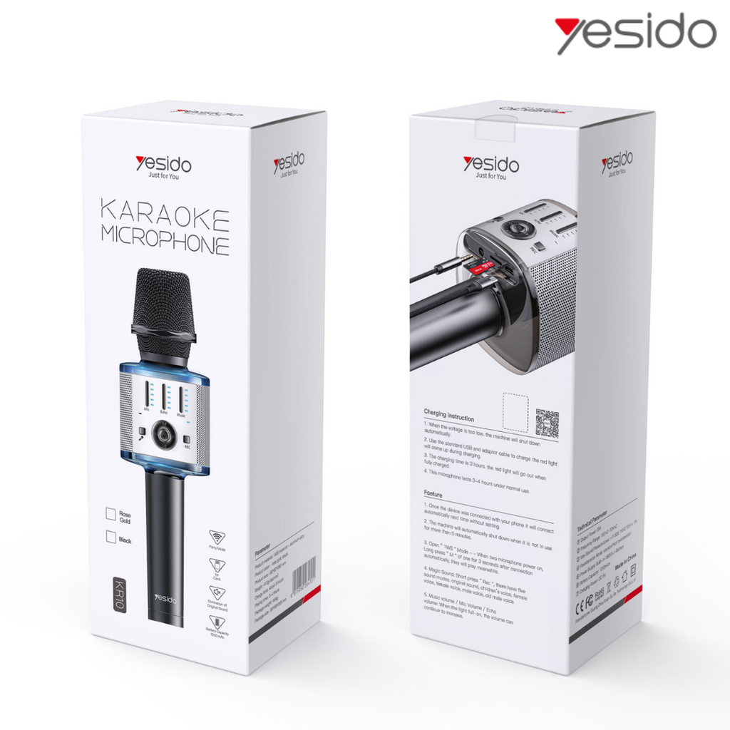 Yesido Wireless Bluetooth Karaoke Microphone with Speaker