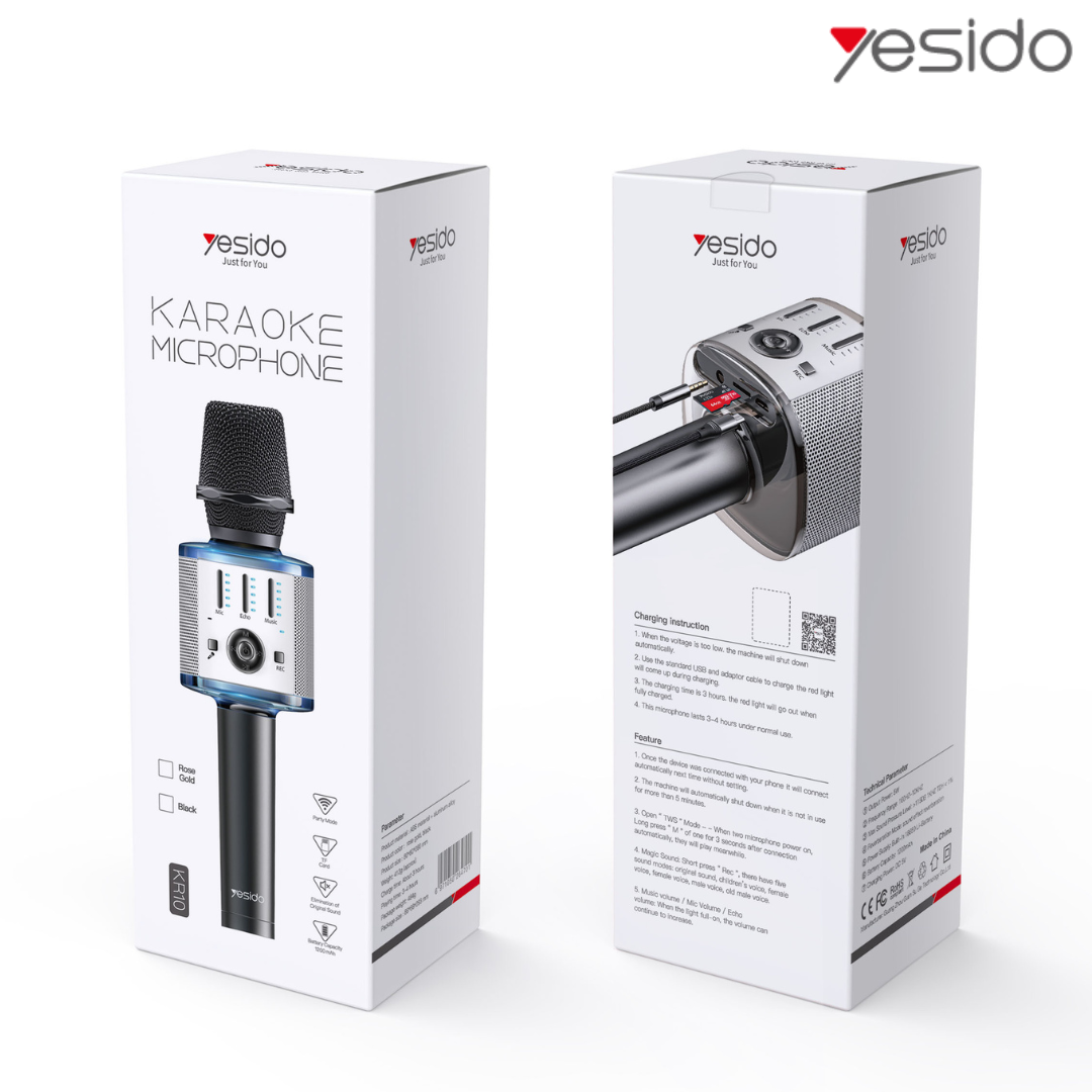 Yesido Wireless Bluetooth Karaoke Microphone with Speaker