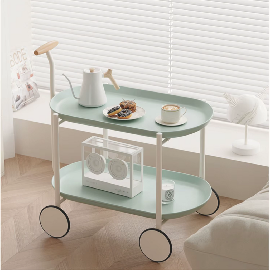 2 Tier Utility Storage Coffee & Tea Serving Trolley Cart Table