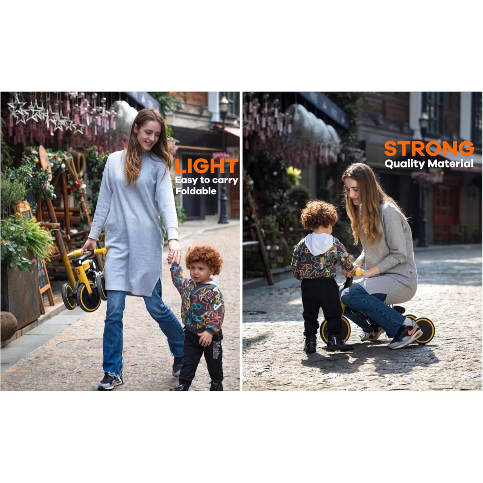 5 IN 1 Folding Tricycle, Balance Bicycle for Kids, Removable Pedal Scooter for Toddlers
