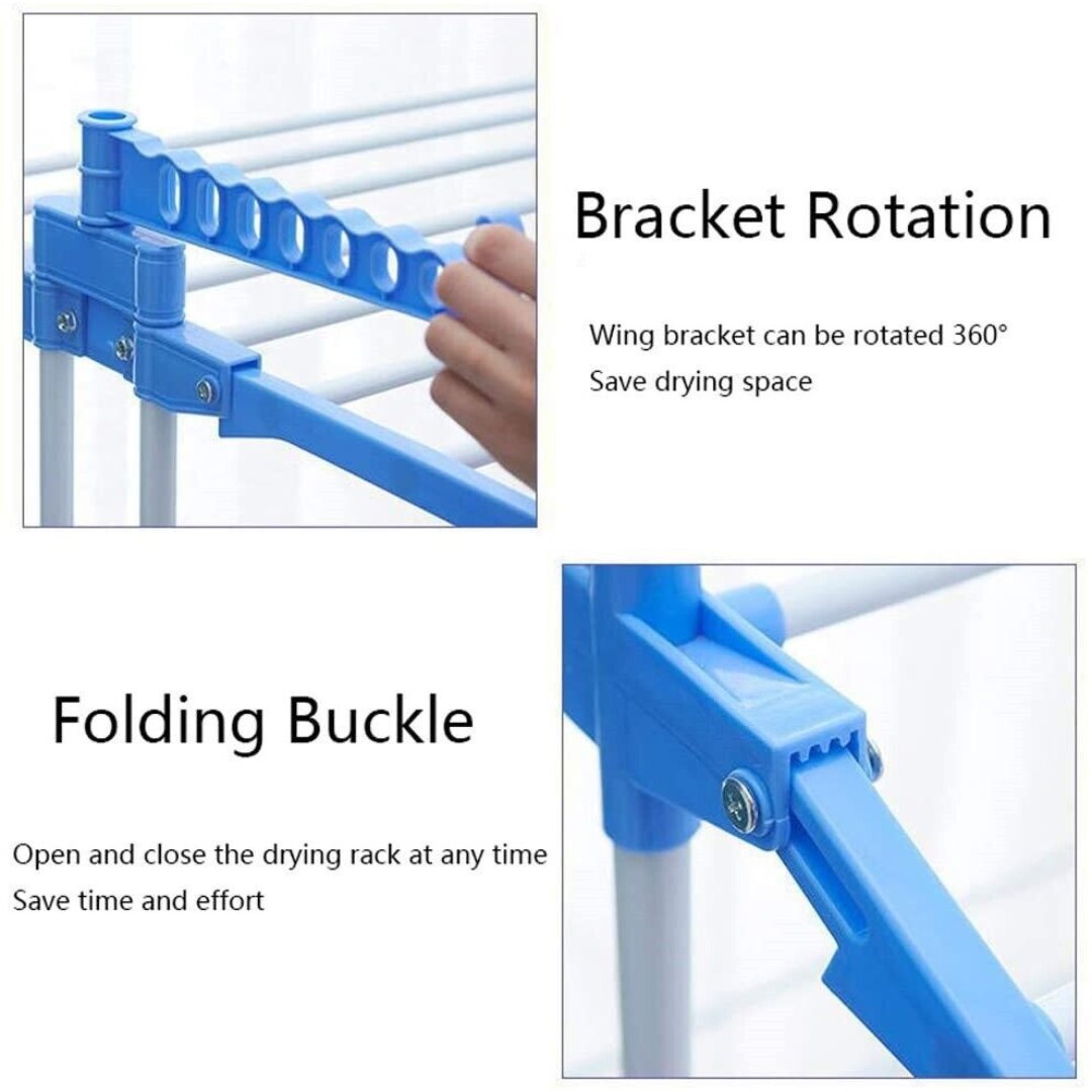 3 Layer Foldable Clothes Drying Rack - Large Capacity Cloth Hanger