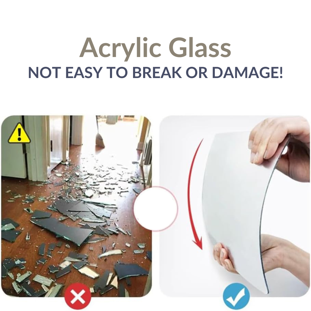 Acrylic Glass Wall Mirror - HD Self Adhesive DIY Mirror