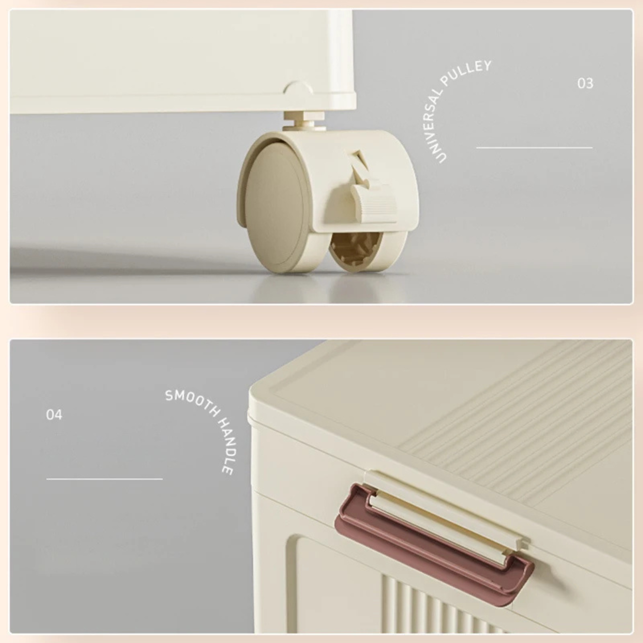 Portable Stackable Wardrobe with Wheels for Kids, Folding Cabinet for Baby Clothes and Toys
