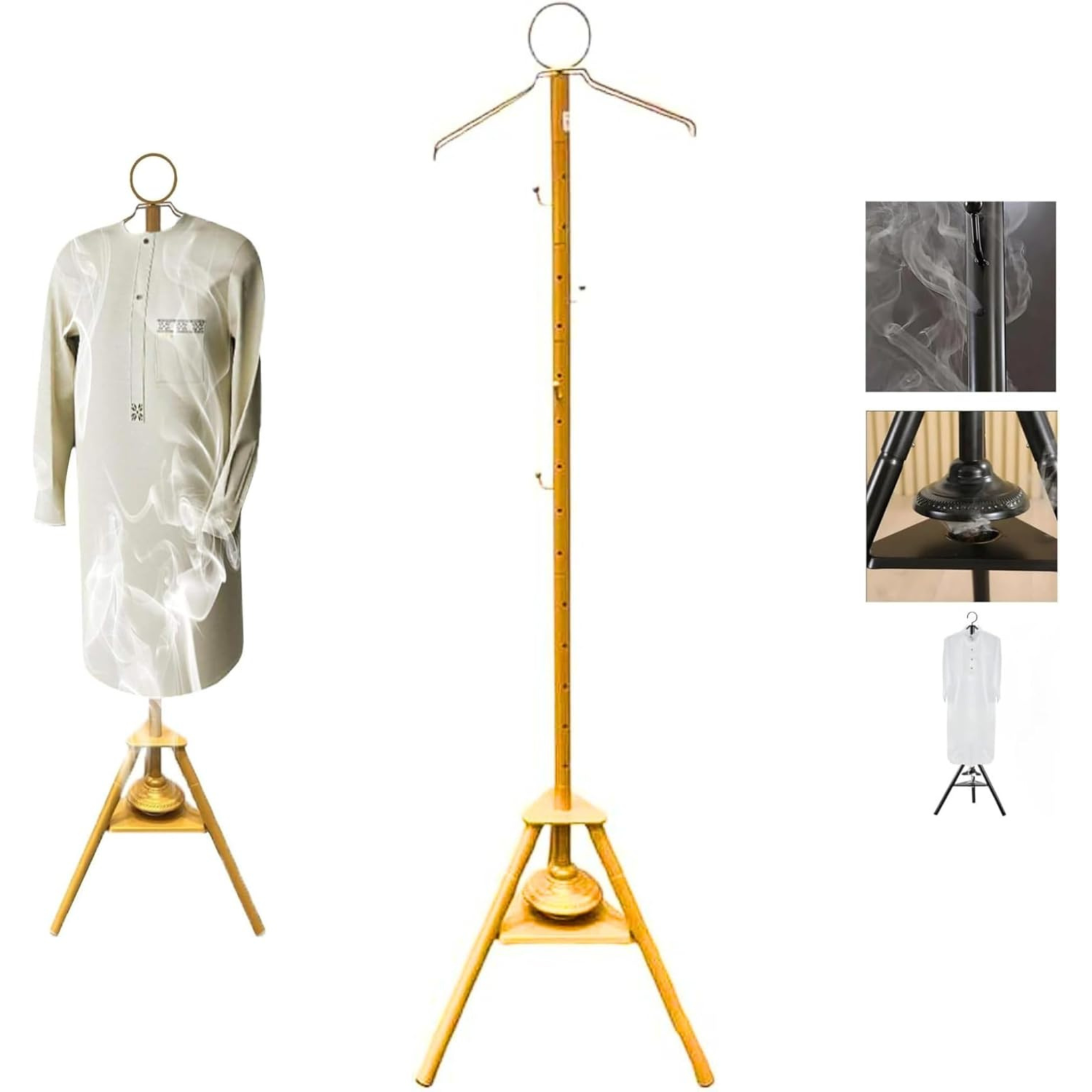 Vertical Clothes Bakhoor Incense Burner Stand, Abaya Garment Steamer Stand
