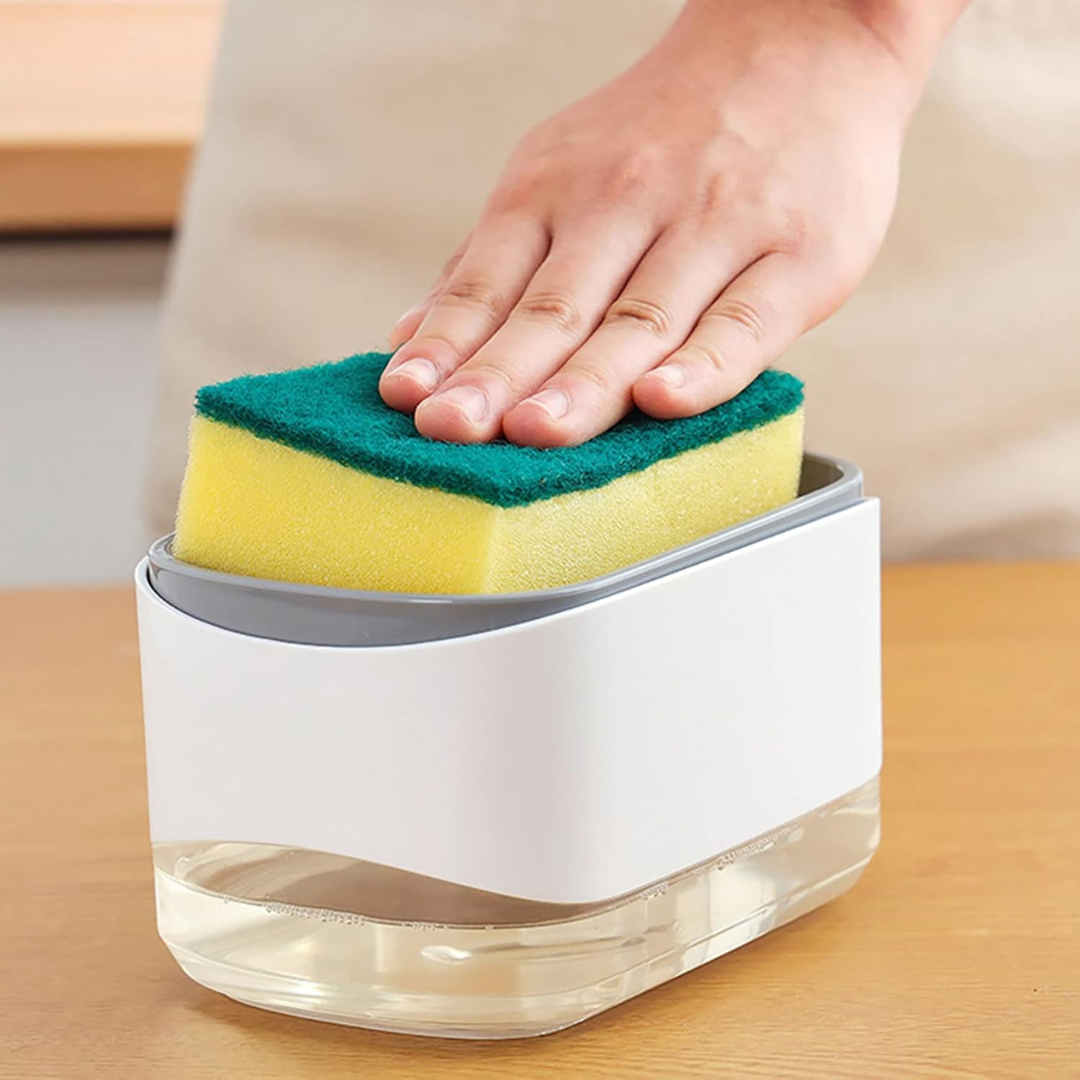 Soap Dispenser with Sponge Holder for Kitchen Sink