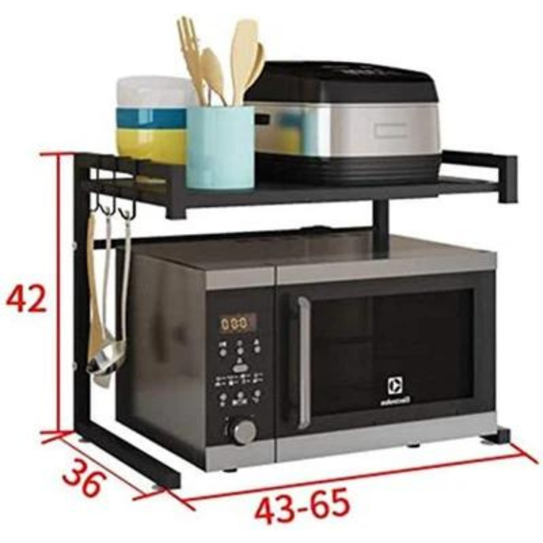 Microwave Oven Rack for Kitchen - Adjustable Microwave Oven Stand