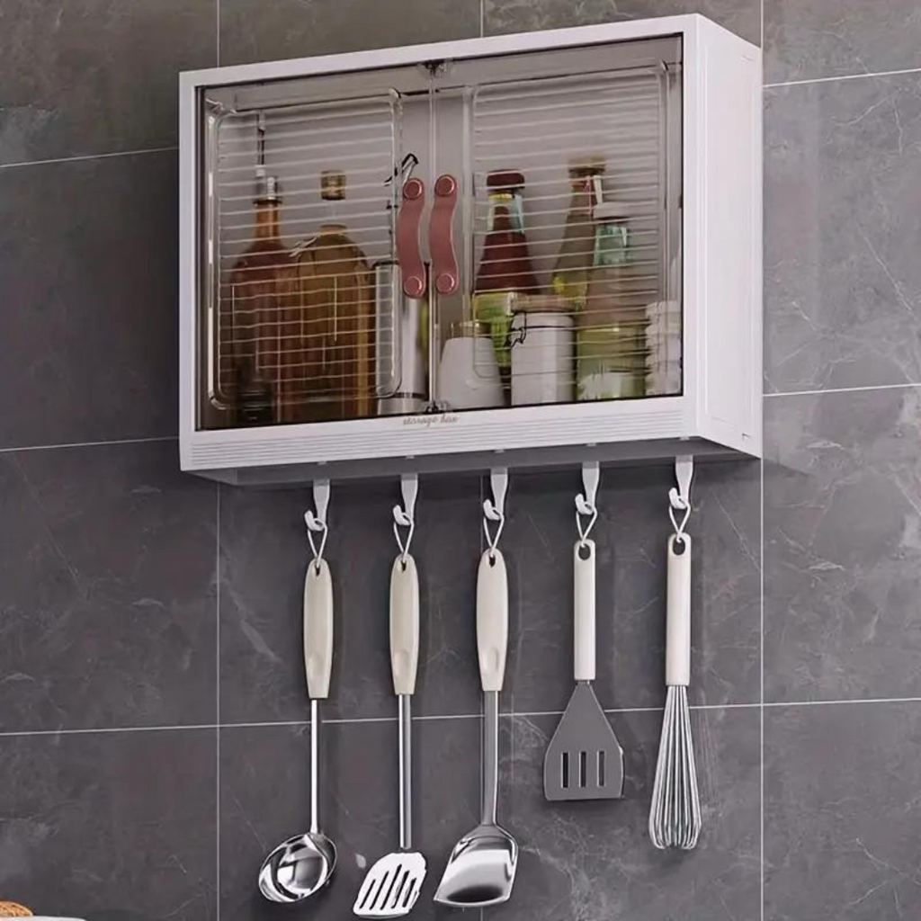 Wall Mounted Organizer Cabinet - Multi-functional Punch Free Storage Rack