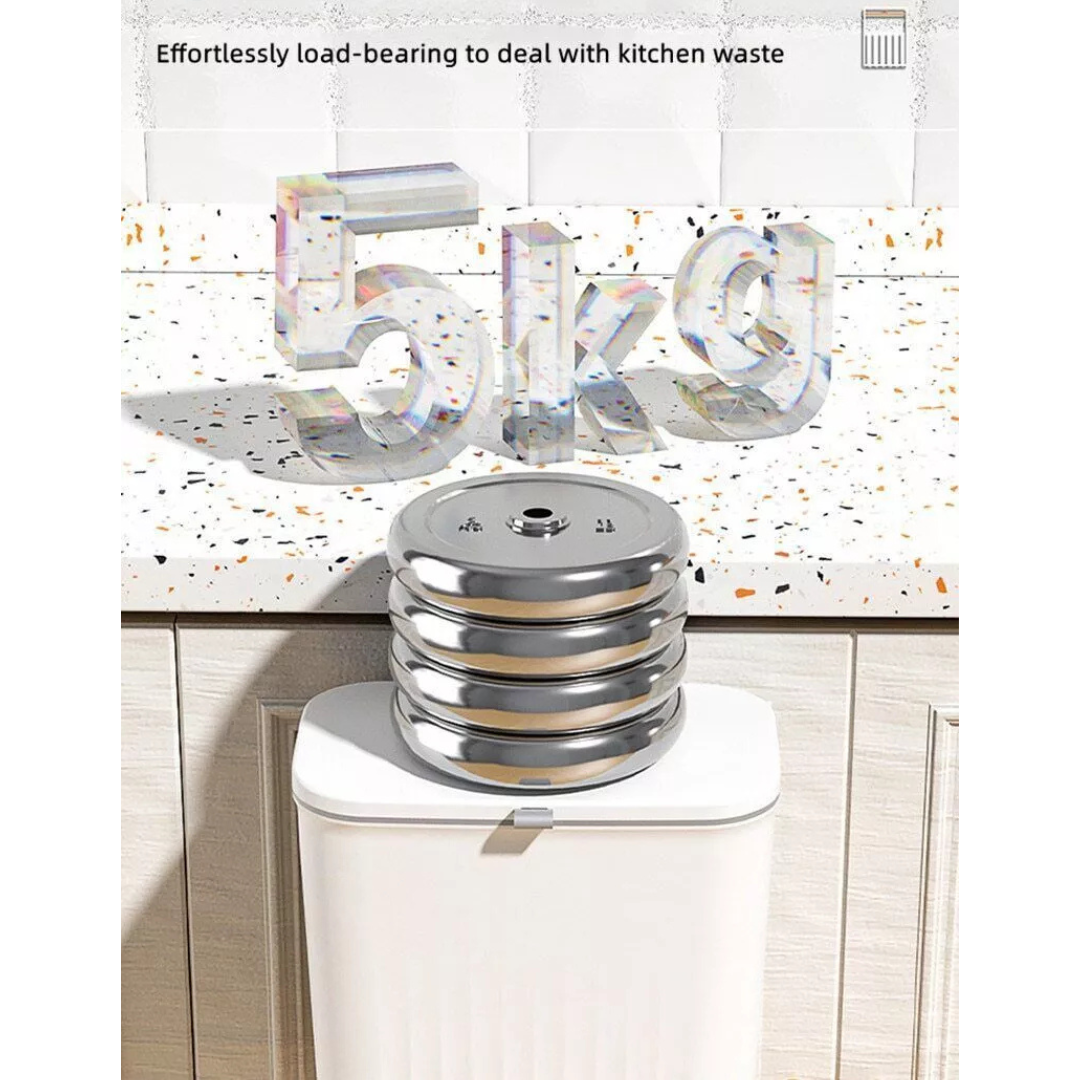9 Liter Wall Mounted Kitchen Trash Bin, Hanging Waste Bin with Lid