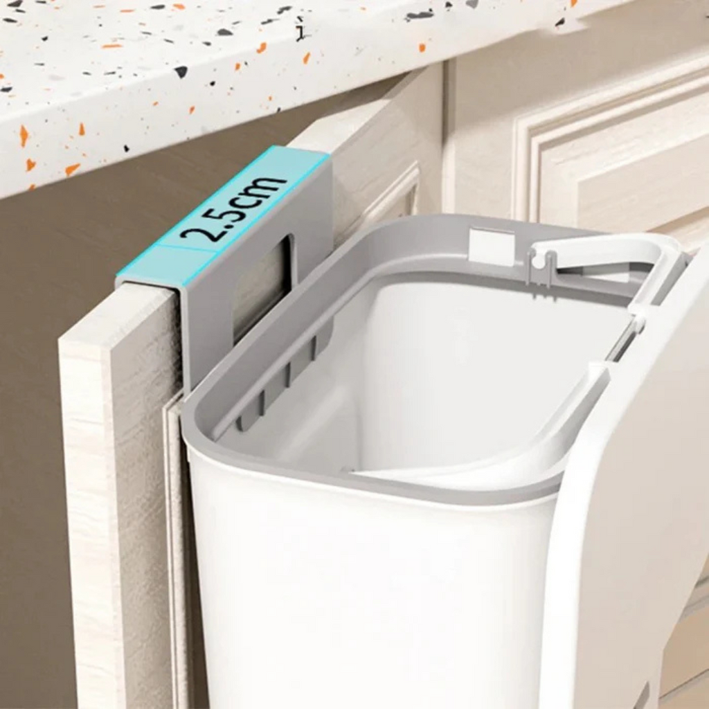 9 Liter Wall Mounted Kitchen Trash Bin, Hanging Waste Bin with Lid