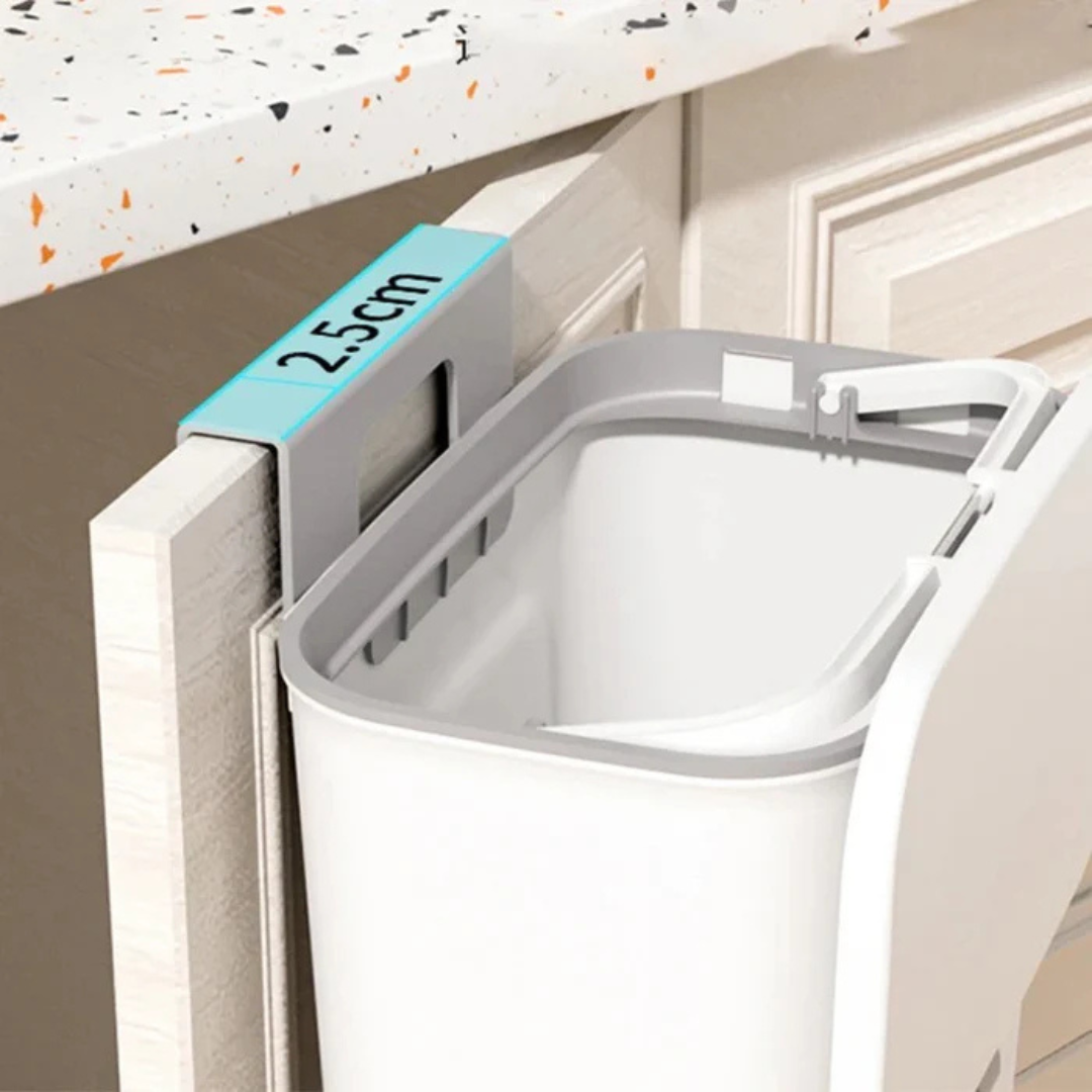 9 Liter Wall Mounted Kitchen Trash Bin, Hanging Waste Bin with Lid