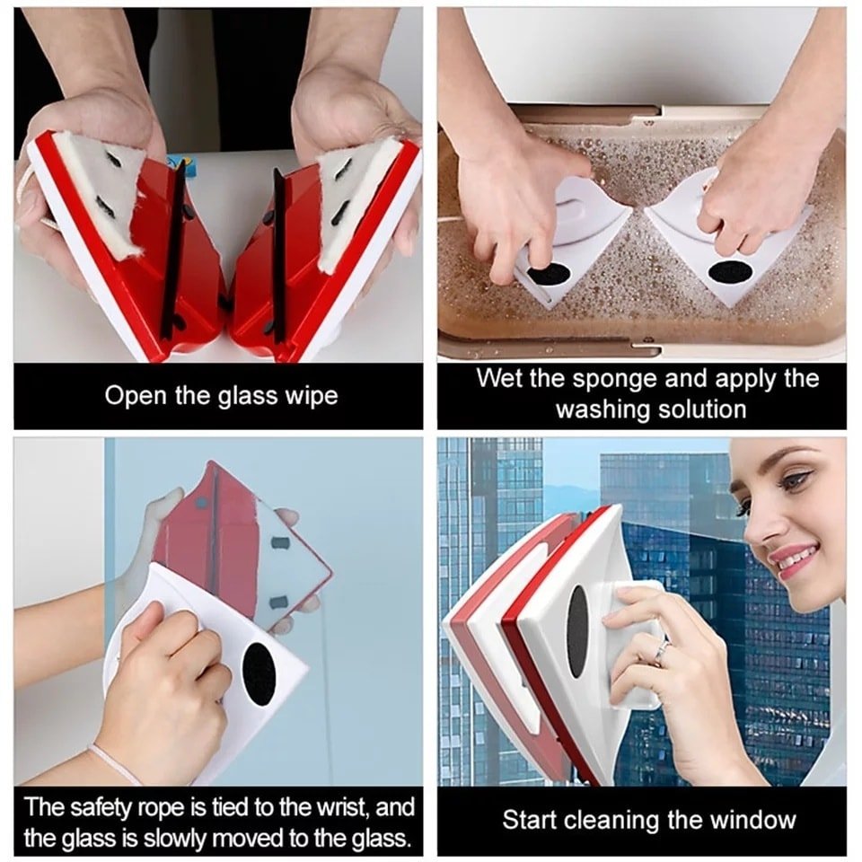 Double Sided Magnetic Glass & Window Cleaner