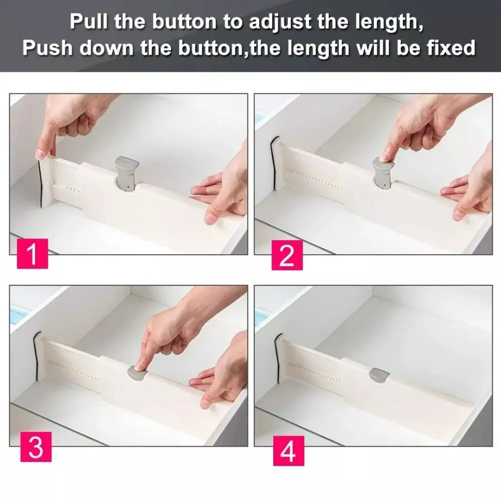 Adjustable Expandable Drawer Divider, Shelf Partition Separator Organizer