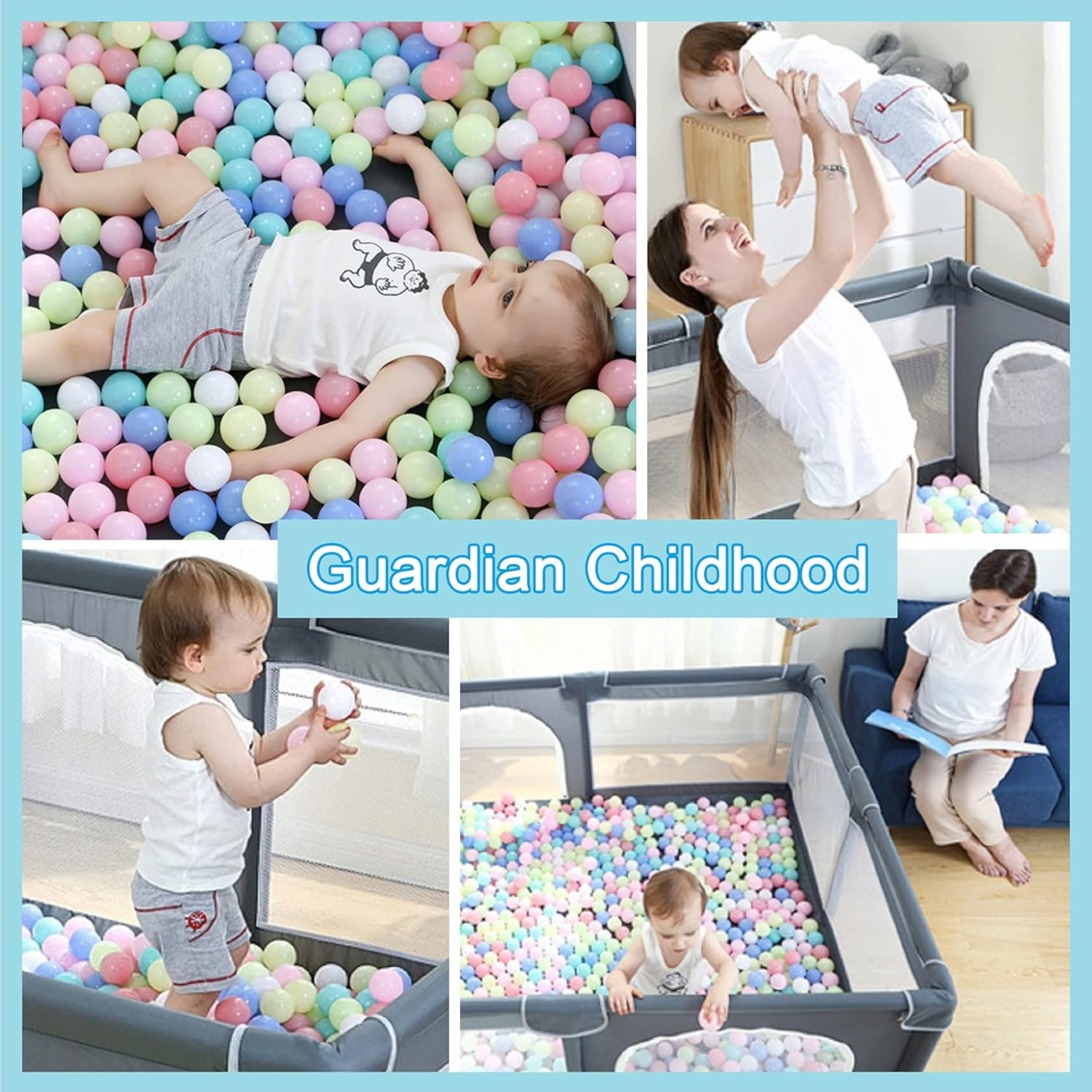 Baby Playpen 180x150 CM with Ocean Balls