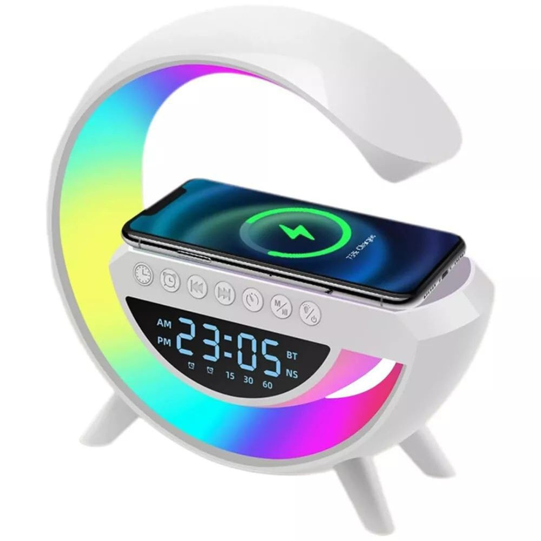 Wireless Charger Speaker with Ambient Light LED Display Clock