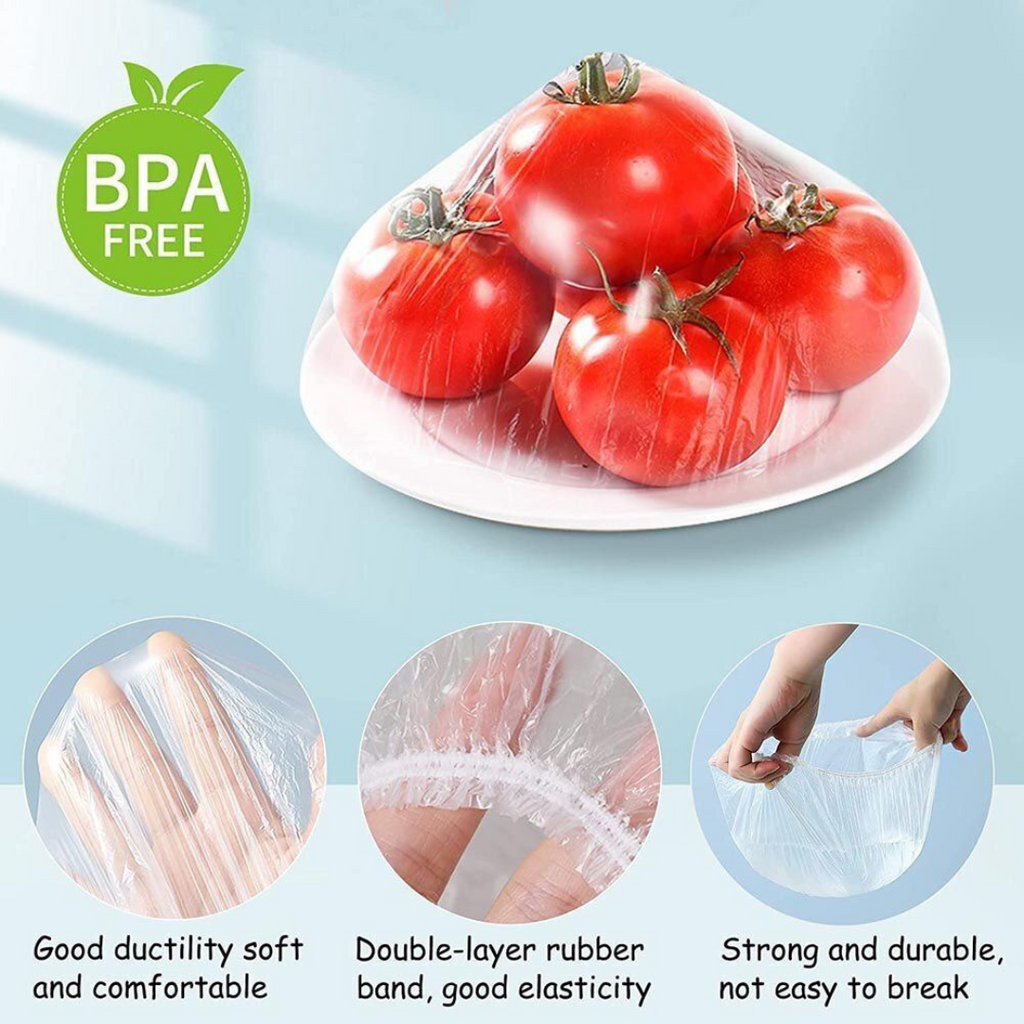 100 Pcs Packet Disposable Plastic Food Wrap Covers